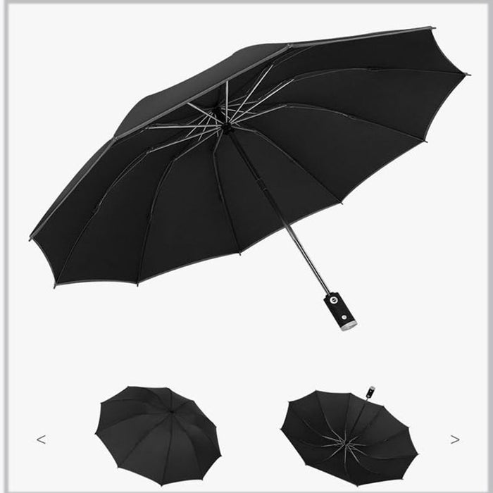 Automatic Umbrella With Reflective Stripe Reverse Led Light